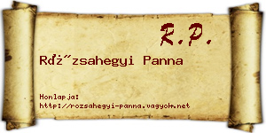 Rózsahegyi Panna névjegykártya
